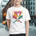 Baseball Ice Cream Drip Number 67 Player 67th Birthday Premium Tri-Blend Graphic Youth Baseball Ice Cream Drip Number 67 Player 67th Birthday Premium Tri-Blend Graphic Youth