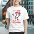 Hit Hard Run Fast Turn Left Baseball Player Premium Tri-Blend Graphic Youth Hit Hard Run Fast Turn Left Baseball Player Premium Tri-Blend Graphic Youth