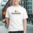 Milwaukee Baseball Minimalist City Skyline Baseball Lover Graphic Youth