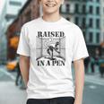 Raised In a Pen Baseball Pitcher Saying Bullpen Graphic Youth