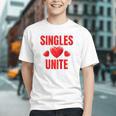 Singles Unite Valentines Day Humor For Singles Raglan Baseball Tee Graphic Youth