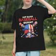 Eat Sleep Baseball Repeat Ice Cream Drip Crossed Bats Graphic Youth