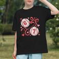 Six Seven Baseball Lover Sports Red Heart Bow Valentine Girl Graphic Youth