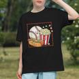 Smiling Baseball Popcorn And Hot-Dog Cartoon Apparel Graphic Youth