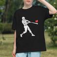 Valentines US Baseball Player Silhouette Heart Graphic Youth