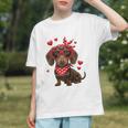 Dachshund Valentines Day Wiener Dog Lover Weenie Heart Raglan Baseball Tee Graphic Youth