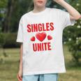 Singles Unite Valentines Day Humor For Singles Raglan Baseball Tee Graphic Youth