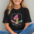 4th Birthday Baseball Bat Ice-Cream Drip 4yrs Old Boys Girls Graphic Youth