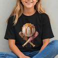 Baseball Ice Cream Drip Style Melting Ice Cream Youth Teen Graphic Youth