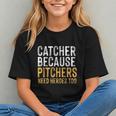 Catcher Because Pitchers Need Heroes Too Baseball Team Graphic Youth Catcher Because Pitchers Need Heroes Too Baseball Team Graphic Youth