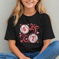 Six Seven Baseball Lover Sports Red Heart Bow Valentine Girl Graphic Youth