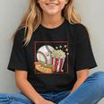 Smiling Baseball Popcorn And Hot-Dog Cartoon Apparel Graphic Youth