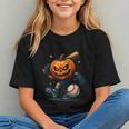 Spooky Halloween Scary Pumpkin Baseball Player Witchy Vibes Graphic Youth Spooky Halloween Scary Pumpkin Baseball Player Witchy Vibes Graphic Youth