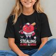 Stealing Hearts And Bases Baseball Player Valentine's Day Graphic Youth Stealing Hearts And Bases Baseball Player Valentine's Day Graphic Youth