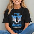 T1D Warrior Baseball Drip Diabetes Awareness Blue Ribbon Graphic Youth T1D Warrior Baseball Drip Diabetes Awareness Blue Ribbon Graphic Youth