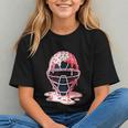 Valentine Baseball Catcher Mask Ice Cream Drip Tee For Boys Graphic Youth Valentine Baseball Catcher Mask Ice Cream Drip Tee For Boys Graphic Youth