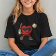 Valentines Day Baseball Red Heart Love Boys Kids Tee Graphic Youth