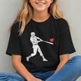 Valentines US Baseball Player Silhouette Heart Graphic Youth