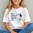 Baseball Pun Saying I'm a Stand Up Double Type Of Guy Graphic Youth