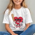 Heart Playing Baseball Valentines Day Graphic Youth Heart Playing Baseball Valentines Day Graphic Youth