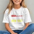Hit Hard Run Fast Turn Left Baseball Quote Fan Coach Premium Tri-Blend Graphic Youth
