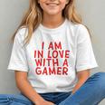 I Am In Love With A Gamer Cute Valentines Day Gamer Couple Raglan Baseball Tee Graphic Youth