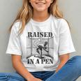 Raised In a Pen Baseball Pitcher Saying Bullpen Graphic Youth