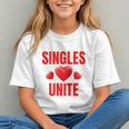 Singles Unite Valentines Day Humor For Singles Raglan Baseball Tee Graphic Youth