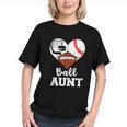 Ball Aunt Heart Football Baseball Hockey Game Day Graphic Youth