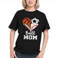 Ball Mom Heart Soccer Basketball Baseball Football Mom Graphic Youth