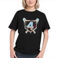 Baseball 4 Year Old Ice Cream Drip 4th Birthday Boy Number 4 Graphic Youth
