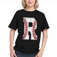 Baseball Alphabet Monogram Initial Letter R Graphic Youth