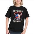 Hit Hard Run Fast Turn Left Baseball Cream Drip Crossed Bats Graphic Youth