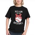 Just A Girl Who Loves Baseball Cute Retro Baseball Lover Graphic Youth