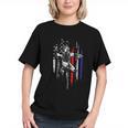 Patriotic Baseball Catcher American Flag Sports Tee Graphic Youth Patriotic Baseball Catcher American Flag Sports Tee Graphic Youth