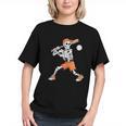Skeleton Batting Baseball Halloween Graphic Youth