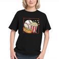 Smiling Baseball Popcorn And Hot-Dog Cartoon Apparel Graphic Youth