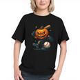 Spooky Halloween Scary Pumpkin Baseball Player Witchy Vibes Graphic Youth Spooky Halloween Scary Pumpkin Baseball Player Witchy Vibes Graphic Youth
