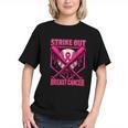 Strike Out Breast Cancer Baseball Ice Cream Drip Graphic Youth