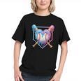 Valentines Baseball Heart Dripping Ice Cream Gen Z Alpha Graphic Youth