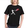 Valentines Day Baseball Batter Silhouette Heart Graphic Youth Valentines Day Baseball Batter Silhouette Heart Graphic Youth