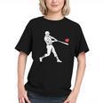 Valentines US Baseball Player Silhouette Heart Graphic Youth