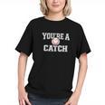 You'Re A Catch Baseball Pun Heart Kids Boys Valentines Graphic Youth
