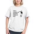 Baseball Pun Saying I'm a Stand Up Double Type Of Guy Graphic Youth