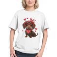 Dachshund Valentines Day Wiener Dog Lover Weenie Heart Raglan Baseball Tee Graphic Youth