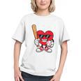 Heart Playing Baseball Valentines Day Graphic Youth Heart Playing Baseball Valentines Day Graphic Youth