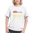 Hit Hard Run Fast Turn Left Baseball Quote Fan Coach Premium Tri-Blend Graphic Youth