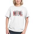 Retro Checkered Tired But Caffeinated Baseball Mom Leopard Graphic Youth