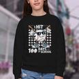 100 Days Of School Baseball Bat 100th Day Of School Youth Crewneck Sweatshirt