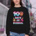 100 Days Of School Baseball Donut Dripping Teacher Boys Kids Youth Crewneck Sweatshirt